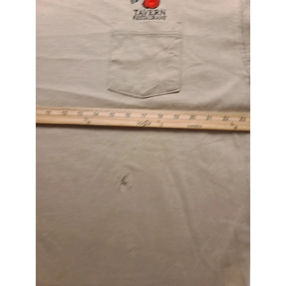 Vintage Russell Athletic High Cotton Pocket Men's T-shirt Tan Tavern Resto L